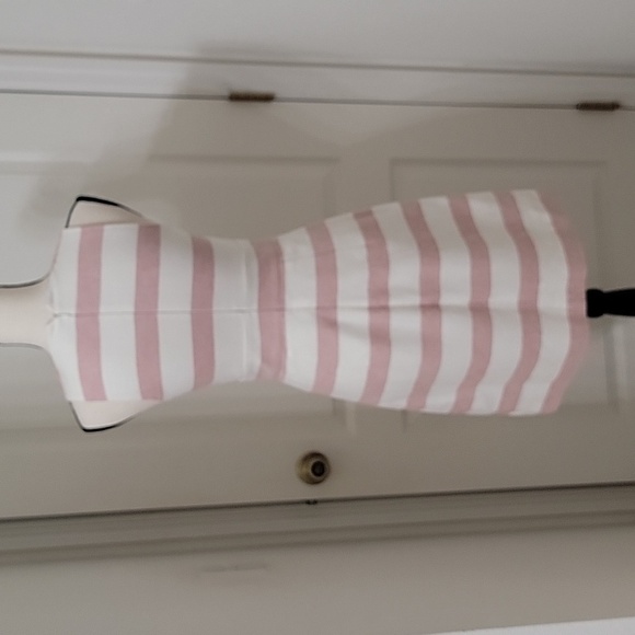 J Crew Size 0 Faded Red Ivory Striped Linen Blend Sleeveless Sheath Dress - Picture 4 of 13